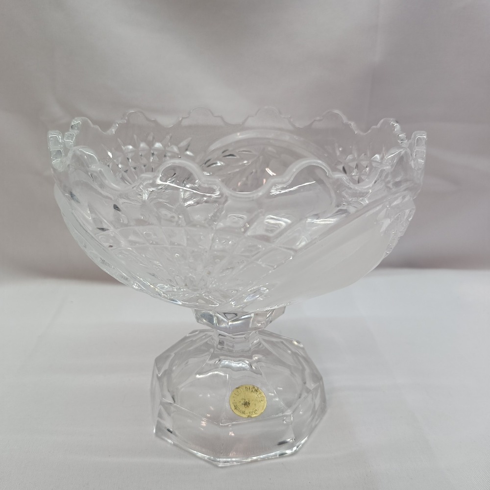Bleikristall 24% Lead Crystal Footed Centerpiece Bowl Compote W Germany